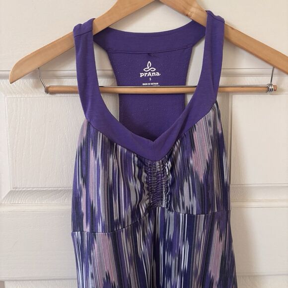 Prana Dress Womens S Purple Built In Bra Racerback Halter Spring Resort Bohemian - Picture 2 of 8